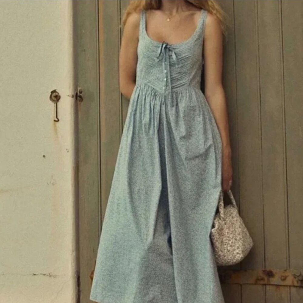 Dôen / Doen Mae Dress XS - Blue Cottage Ivy Floral